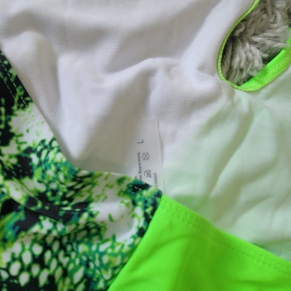 Neon green One Piece Swimsuit size Large - Picture 4 of 6
